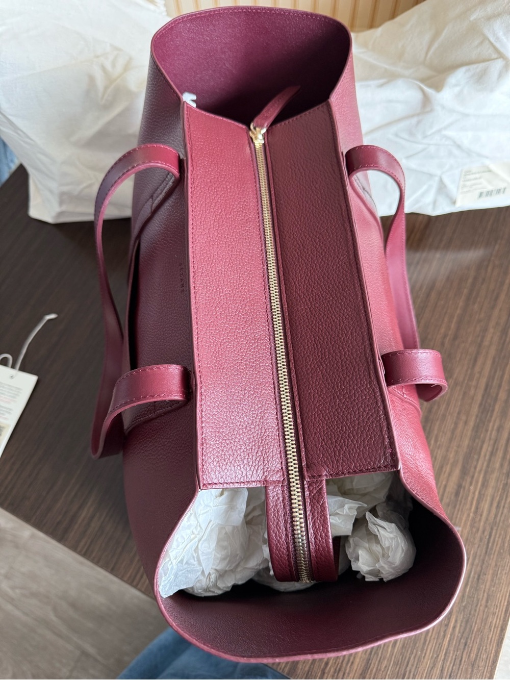 Sezane Gabin Bag - Burgundy Grained Leather - Picture 8 of 12